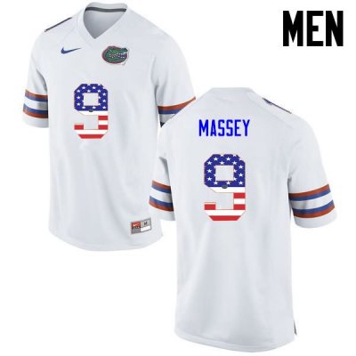 Men's Florida Gators #9 Dre Massey NCAA Nike White USA Flag Fashion Authentic Stitched College Football Jersey RLK7262ON